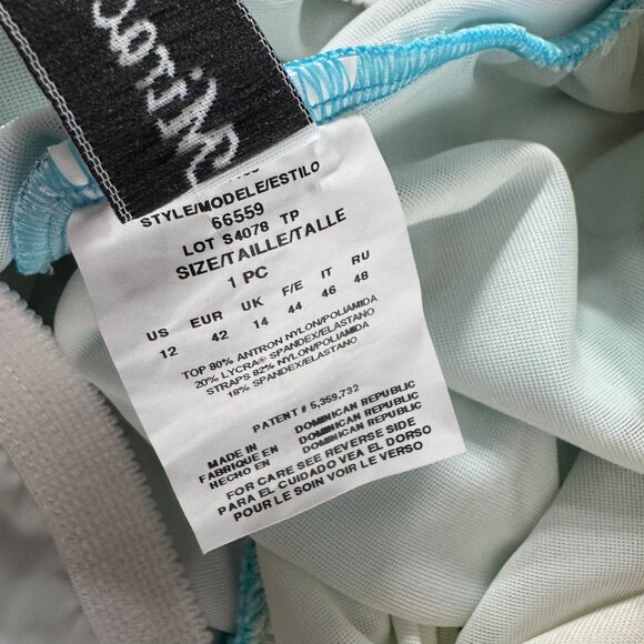 Miraclesuit Tankini Swim Top Womens Size 12 Blue Black Circle NWT SW-2068 - Picture 9 of 10